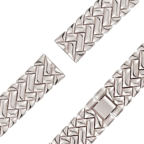 Bandz Bracelet metal 'V-Type' Garmin Forerunner 265s (lumière stellaire)