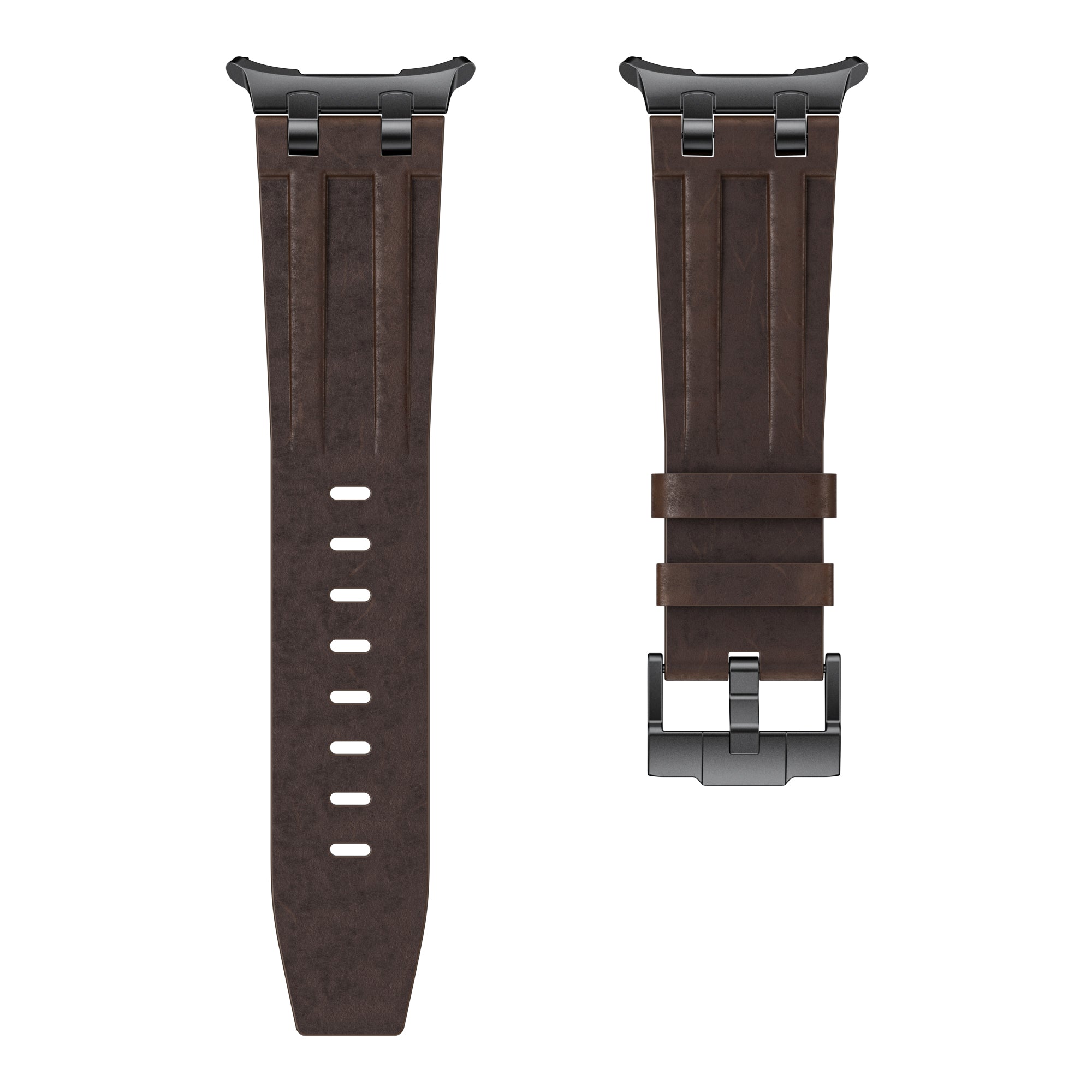 Bracelet cuir solide Samsung Galaxy Watch Ultra (marron café)