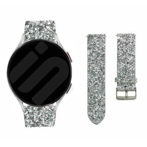 Bracelet cuir brillante Amazfit Active 2 (argent)