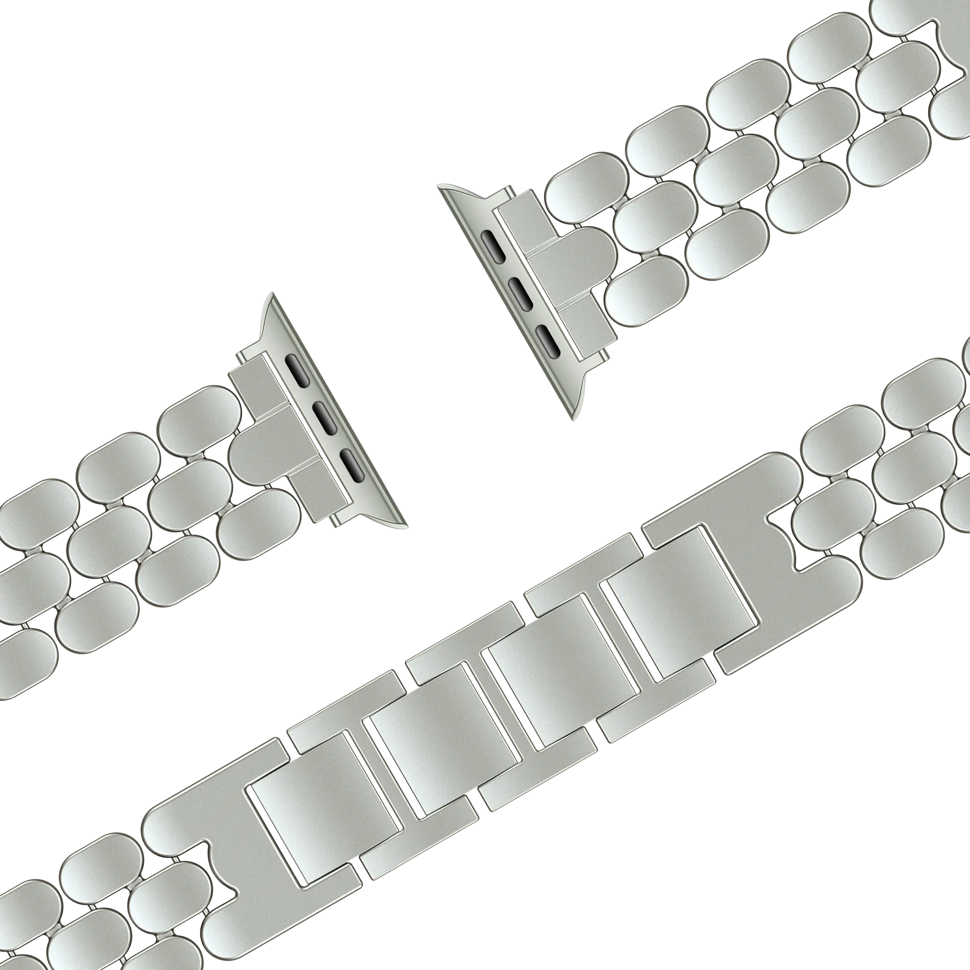 Bandz Bracelet acier 'Oval' Apple Watch (lumière stellaire)