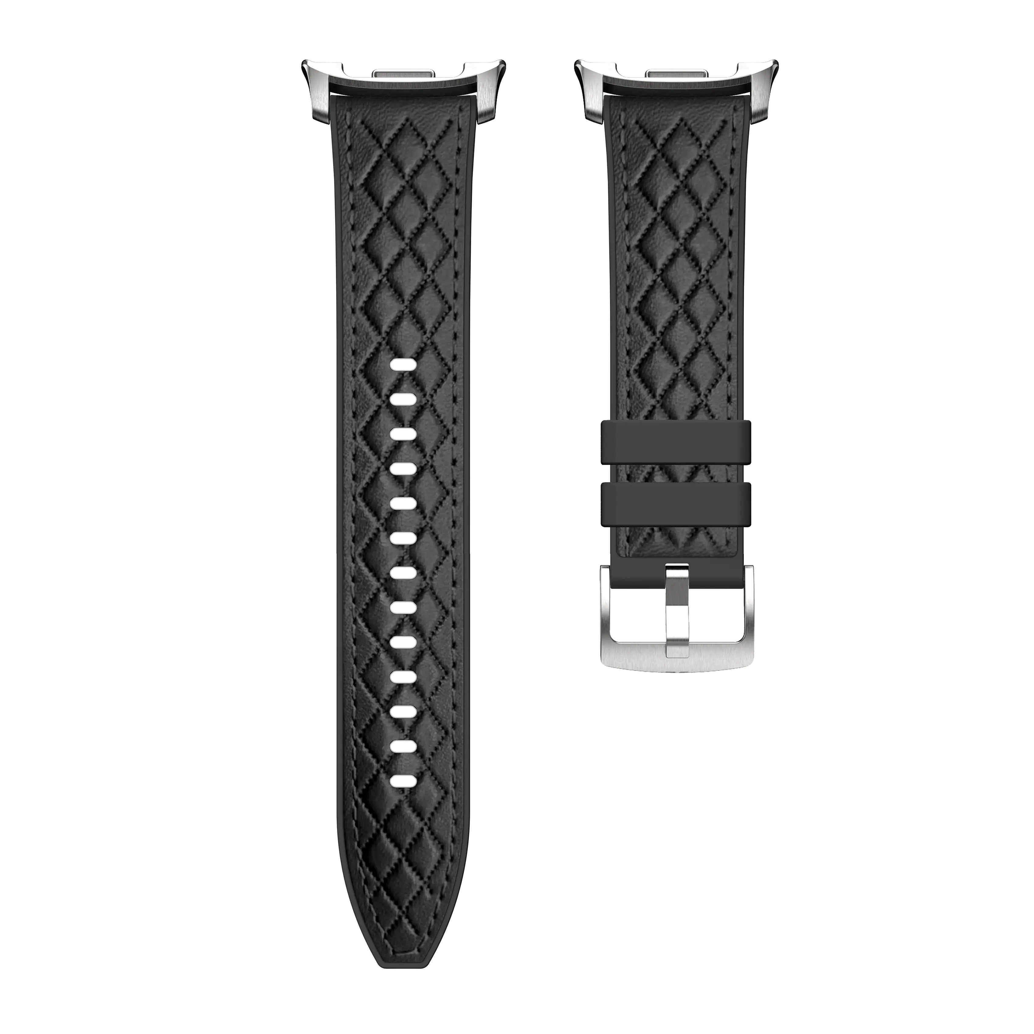 Samsung Galaxy Watch 9 - 44mm Diamond Hybrid Lederarmband (Schwarz)