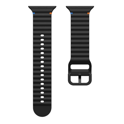 Apple Watch Wave Silikonarmband (Schwarz)