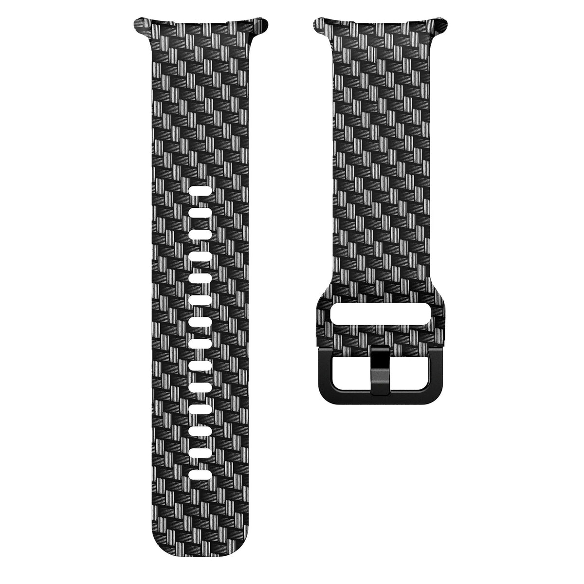 Print Silicone Strap, laid flat, separate parts, direct top view