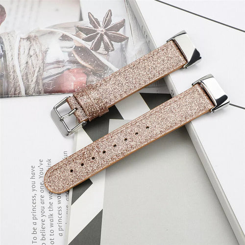 Fitbit Charge 5 leren bandje (donkergoud)