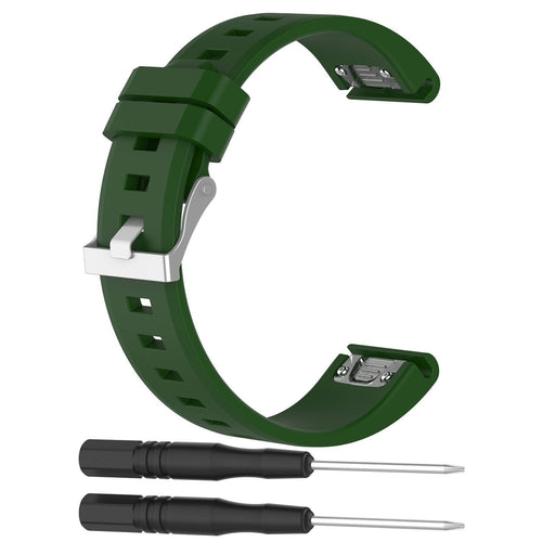 Garmin Forerunner 745 Glossy Silicone Strap (Army Green)