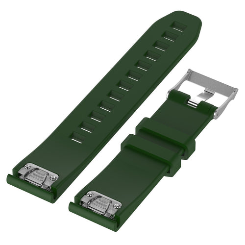 Garmin D2 Mach 2 - 47mm Glänzendes Silikonarmband (Armee Grün)