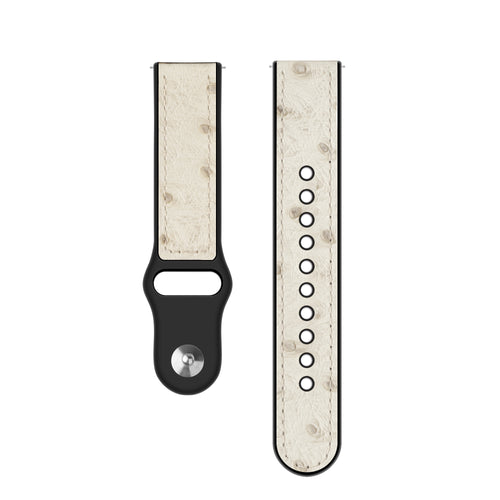 Leather Hybrid Strap, laid flat, separate parts, direct top view