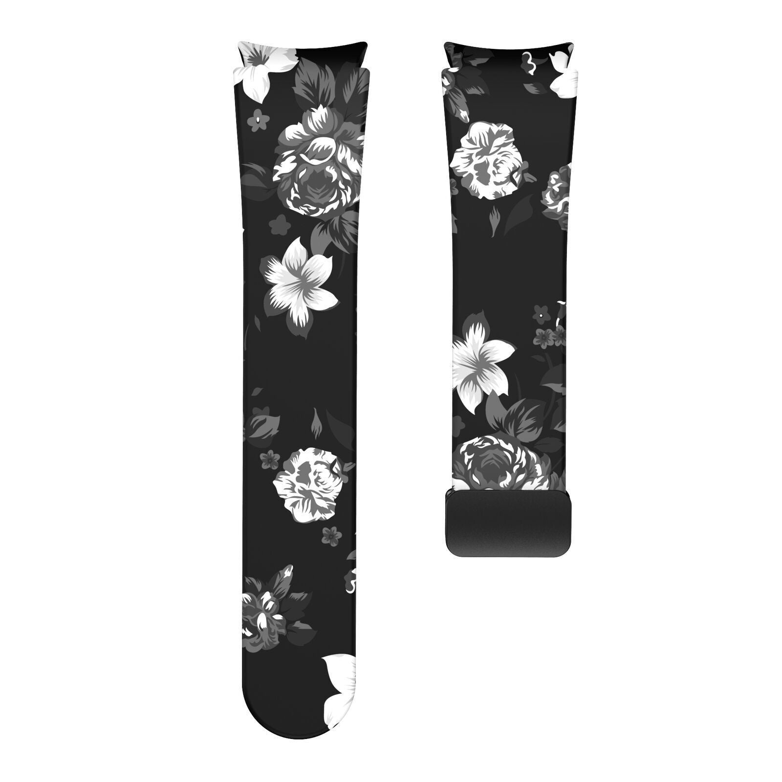 Silicone Magnetic Patterned Strap, laid flat, separate parts, direct top view