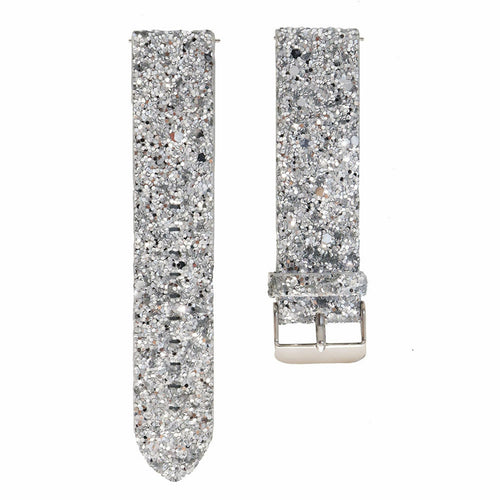 Bracelet cuir brillante Amazfit Active 2 (argent)