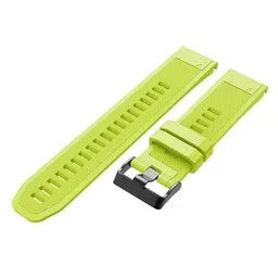 Silicone Strap, light green, laid flat, separate parts, direct top view