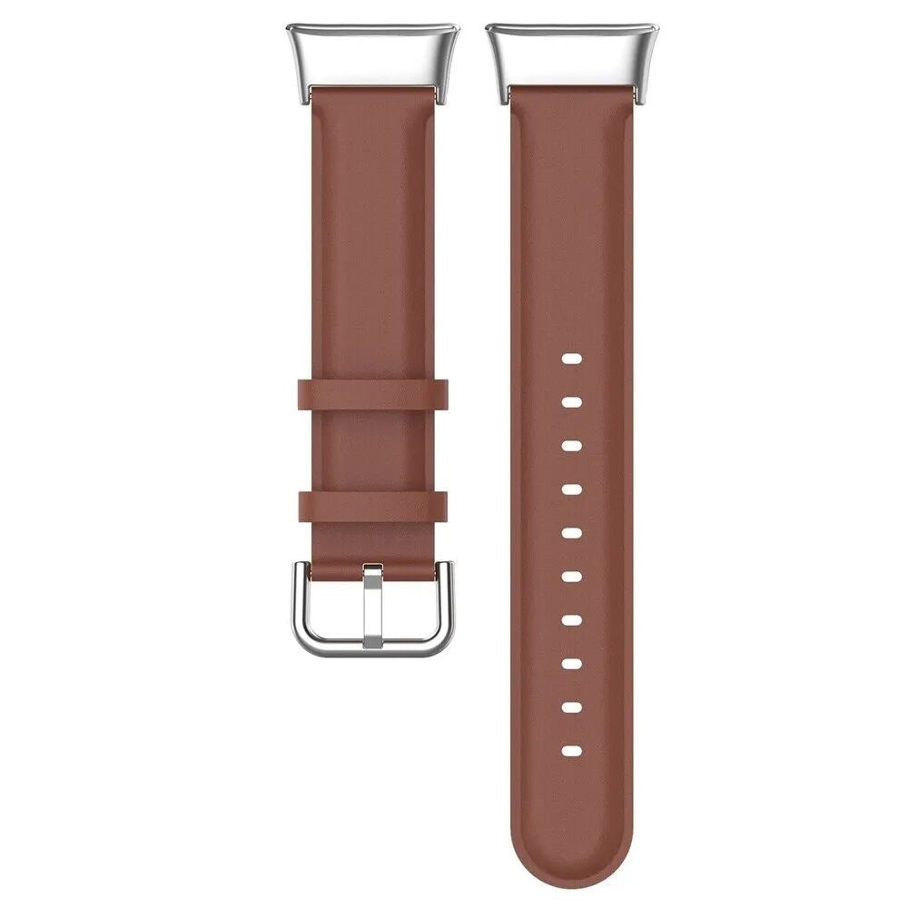 Silicone Leather Strap, brown, laid flat, separate parts, direct top view