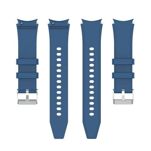 Silicone Strap 'Perfect Fit', blue, laid flat, separate parts, direct top view