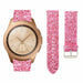 Samsung Galaxy Watch 42mm Leder Glitzer Armband (Pink)