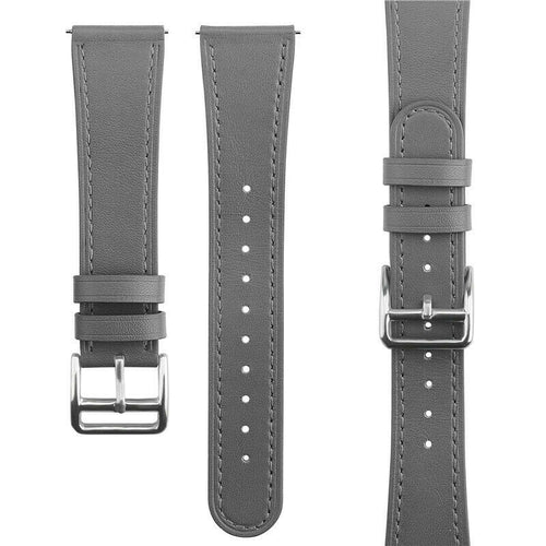 Bracelet montre cuir moderne 22mm - universal (gris)