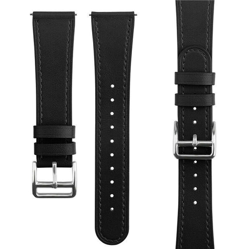 Uhrenarmband Leder 22mm - Schnellverschluss (schlichtes Schwarz)