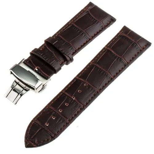 Bracelet cuir de luxe Coros Pace 2 (marron foncé)