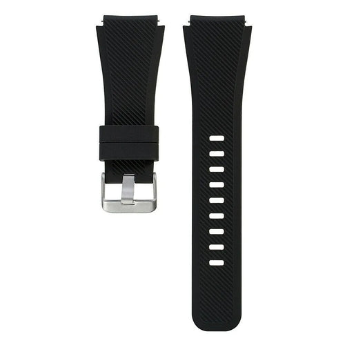 Twill Silicone Strap, black, laid flat, separate parts, direct top view