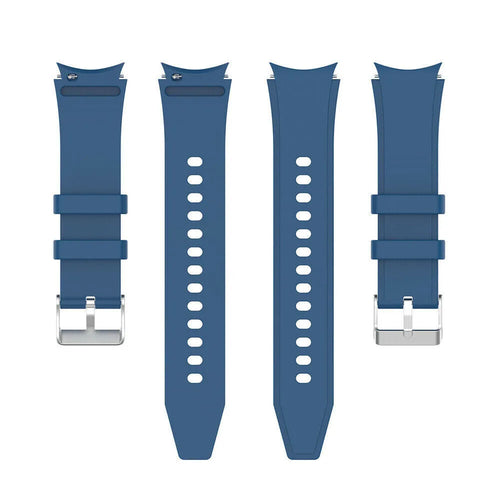Silicone Strap 'Perfect Fit', blue, laid flat, separate parts, direct top view