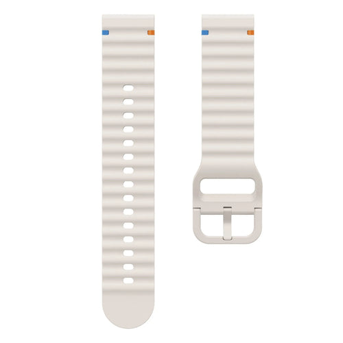 Wave Silicone Strap, starlight, laid flat, separate parts, direct top view