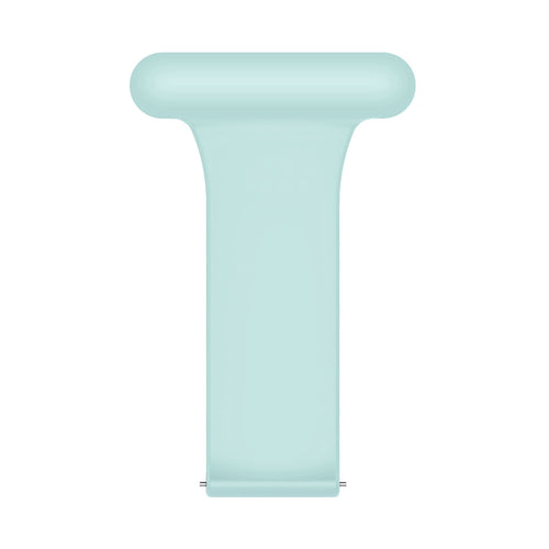 Silicone Nurse Fob, light green, laid flat, joined, direct top view
