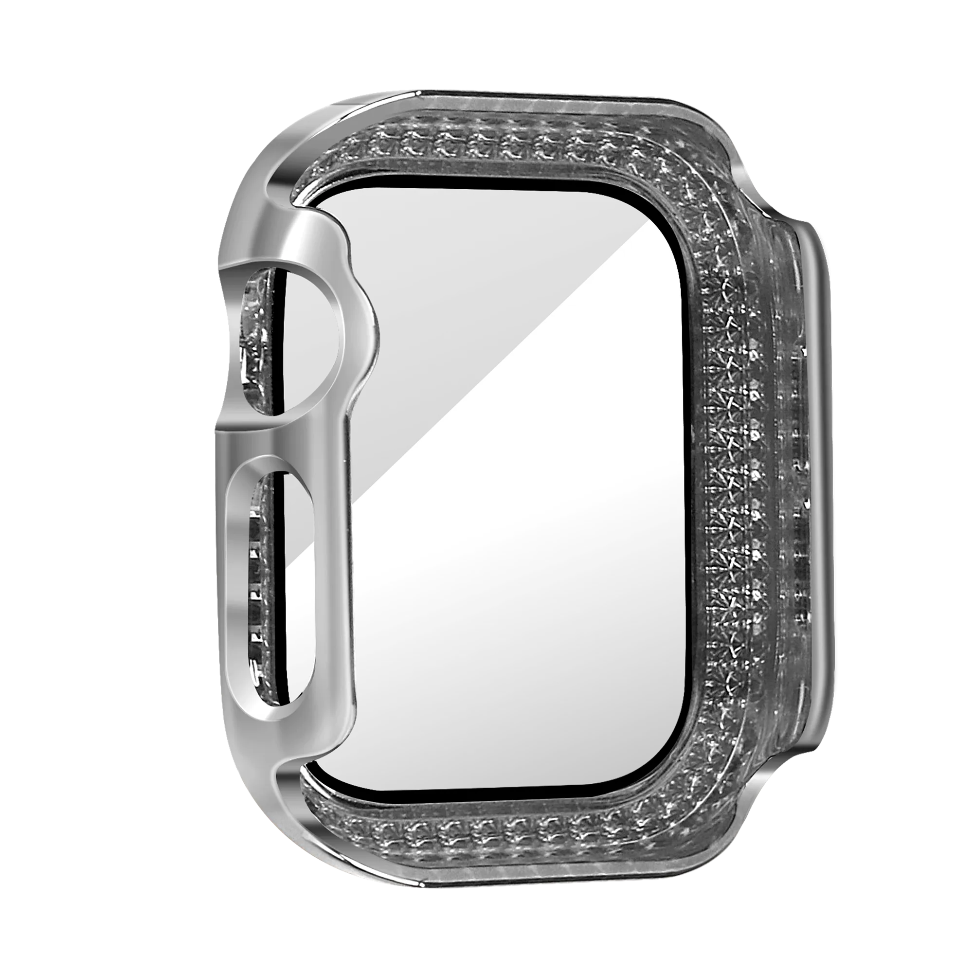 Bandz Funda diamante con vidrio Apple Watch 10/11 - 42mm (plateado)