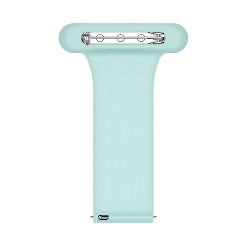 Silicone Nurse Fob, light green, laid flat, joined, direct top view