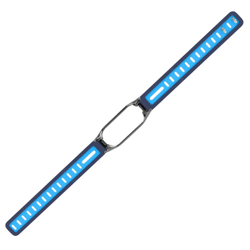 Silicone TPU Strap with Frame, laid flat, joined, direct top view