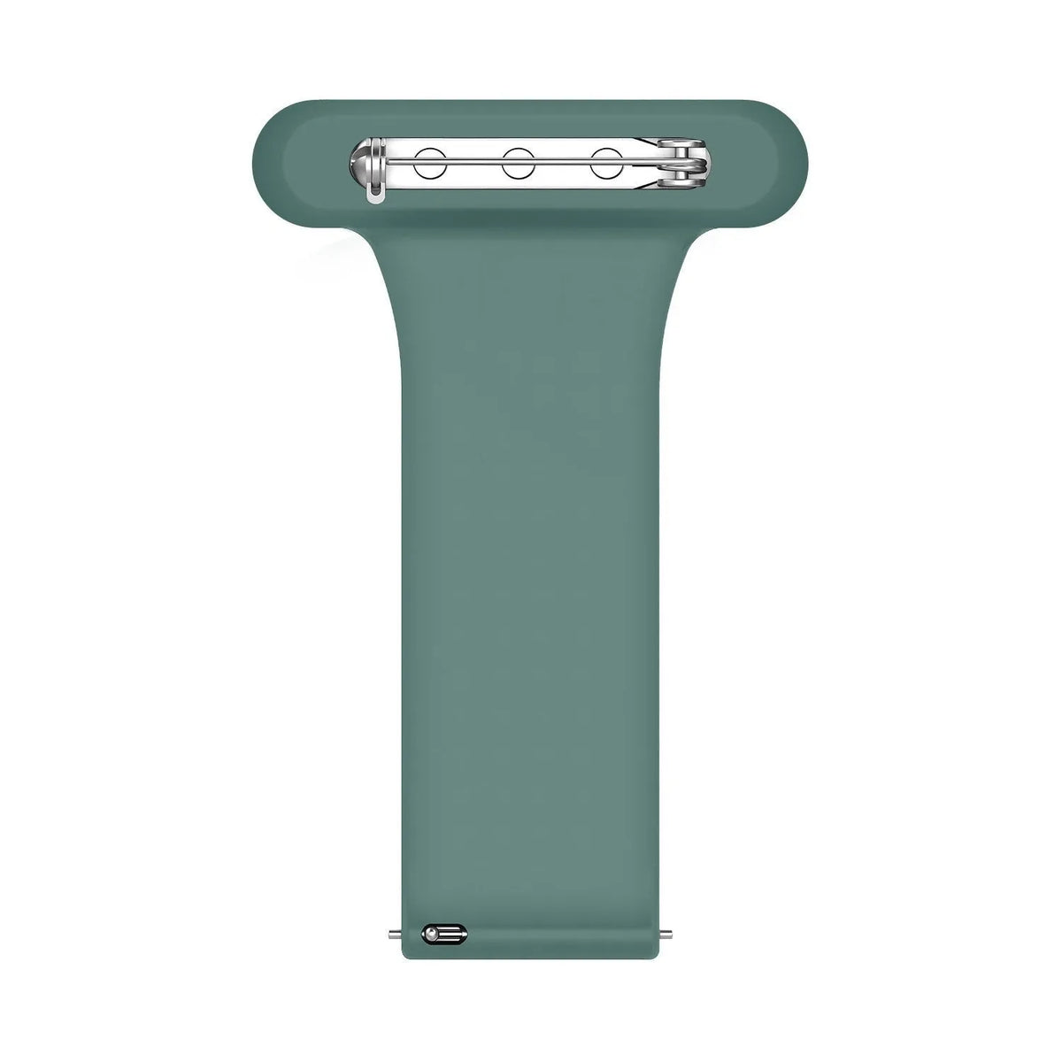 Silicone Nurse Fob, green, laid flat, joined, direct top view