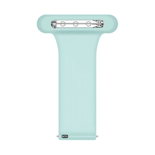 Silicone Nurse Fob, light green, laid flat, joined, direct top view