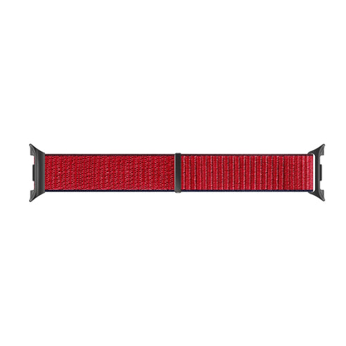 Nylon Strap, red mix, laid flat, joined, direct top view