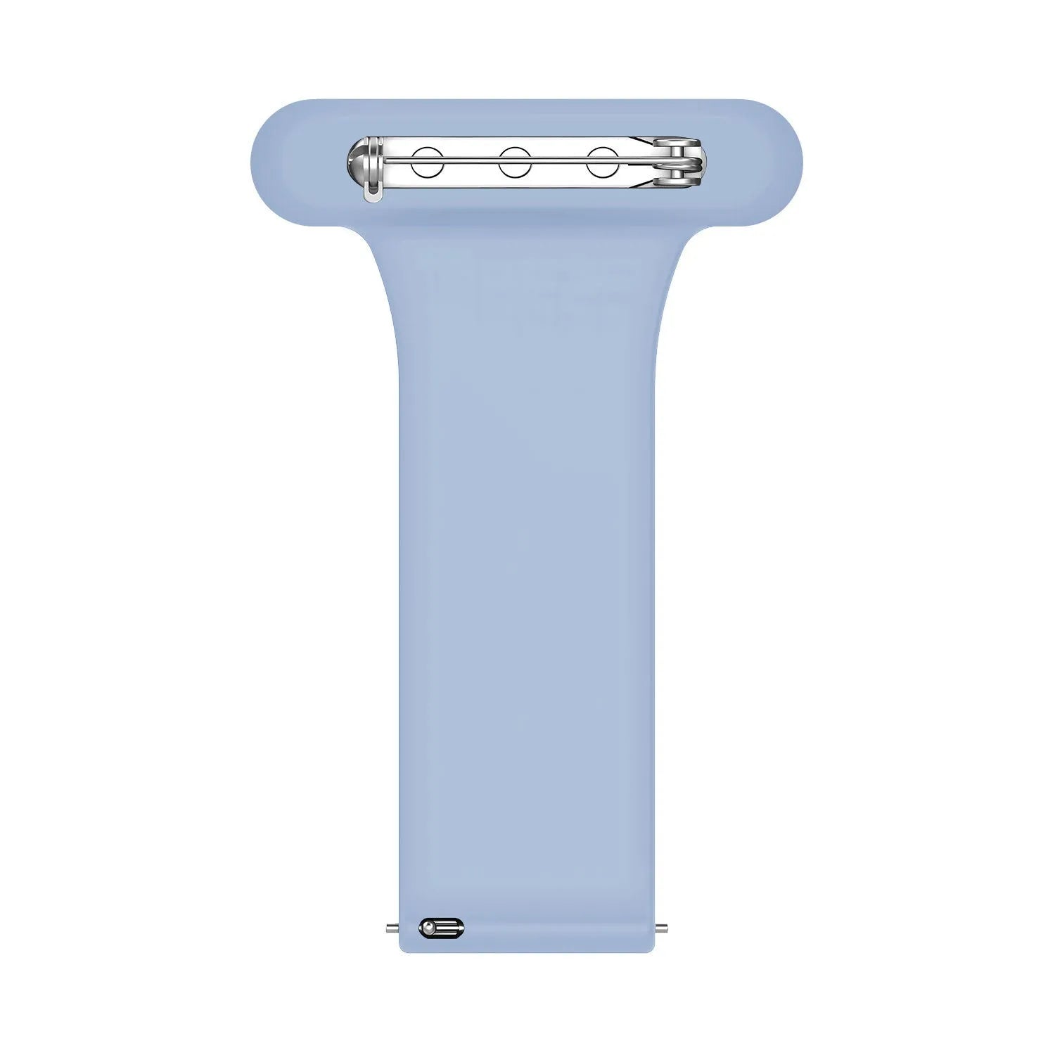 Silicone Nurse Fob, light blue, laid flat, joined, direct top view