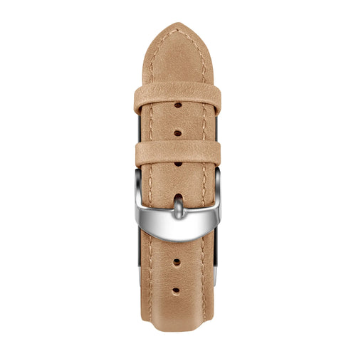 Genuine Leather Strap, brown, laid flat, joined, direct top view