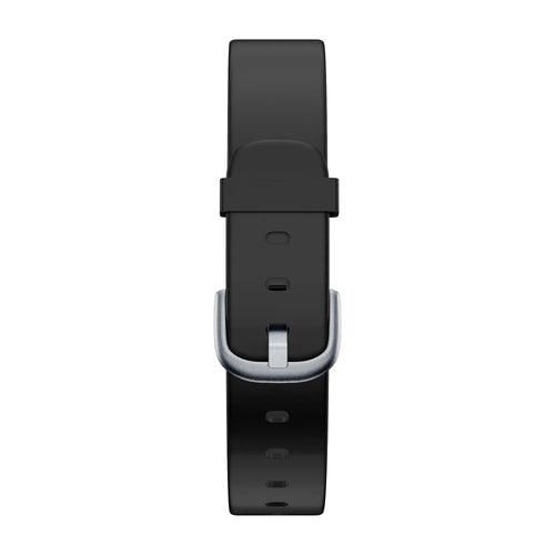 Silicone Strap 'Classic', black, laid flat, joined, direct top view