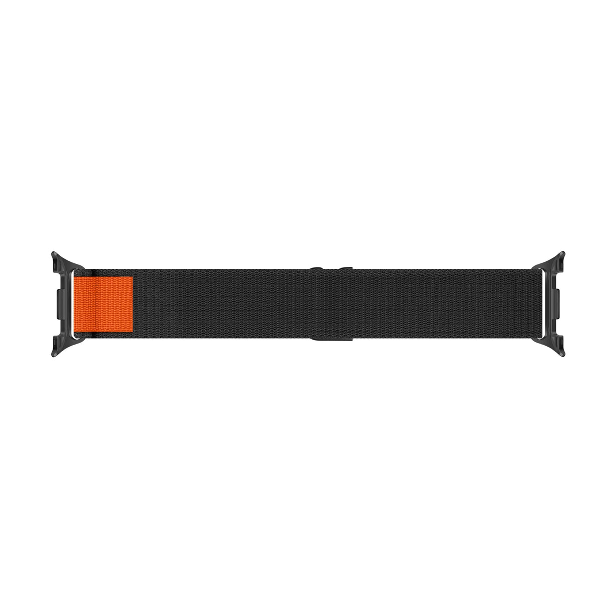 Alpine Nylon Strap, black, laid flat, joined, direct top view