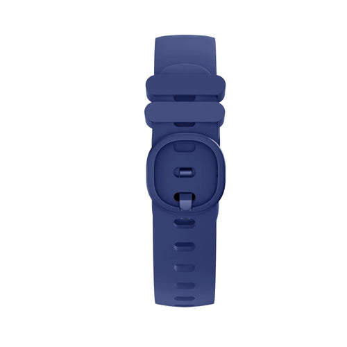 Silicone Strap, dark blue, laid flat, joined, direct top view