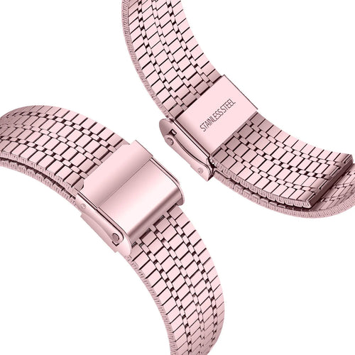 Fine Steel Strap, pink, laid flat, joined, direct top view