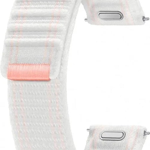 Nylon Fabric Strap, white, laid flat, joined, direct top view
