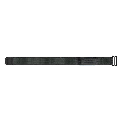 Nylon Strap, black/grey, laid flat, joined, direct top view