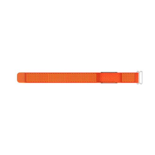 Nylon Strap, orange, laid flat, joined, direct top view