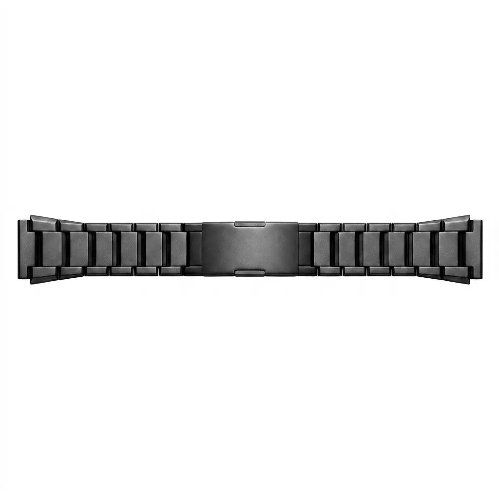 Refined Titanium Strap, black, laid flat, joined, direct top view