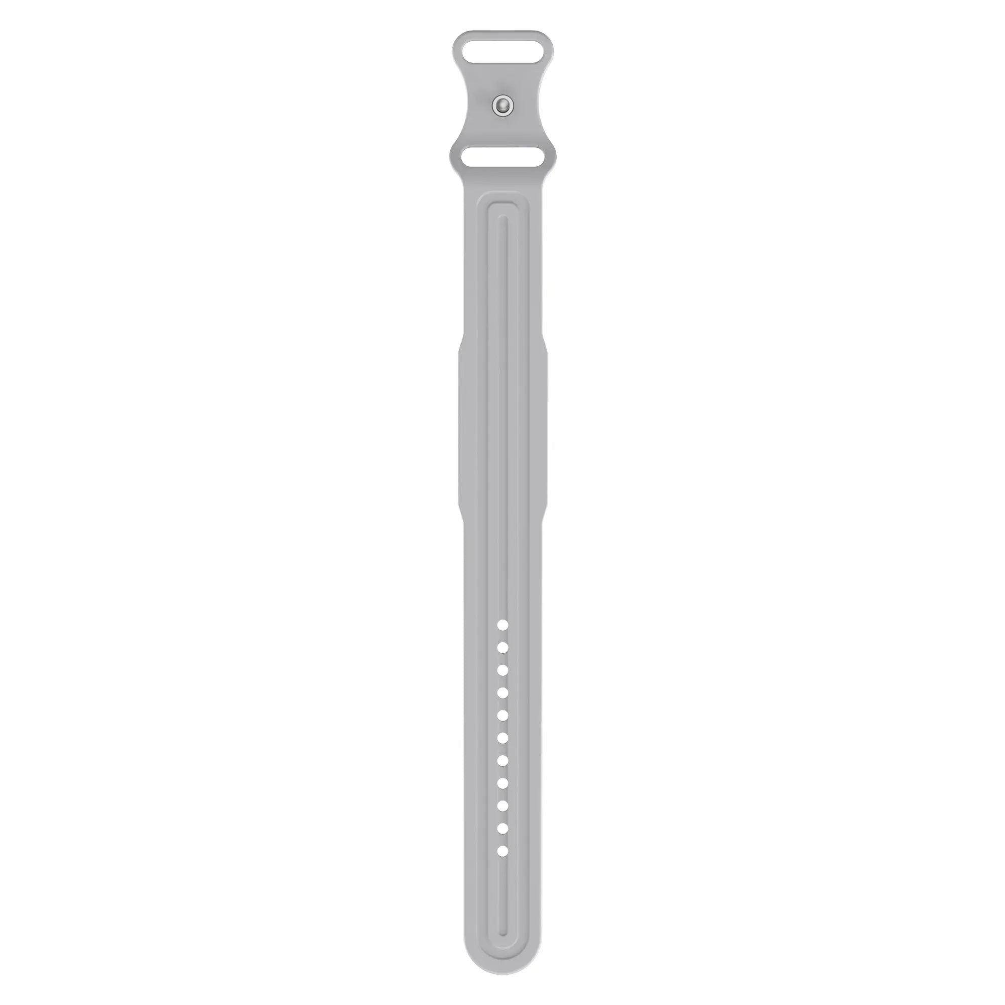 Silicone Strap 'Classic', grey, laid flat, joined, direct top view