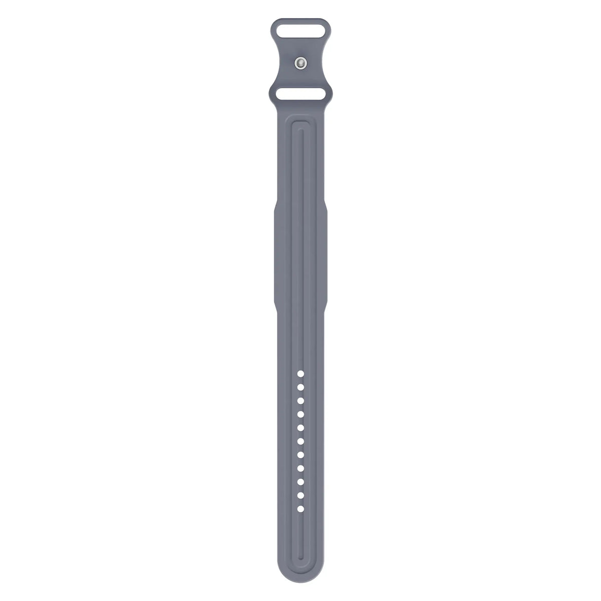 Silicone Strap 'Classic', grey-blue, laid flat, joined, direct top view