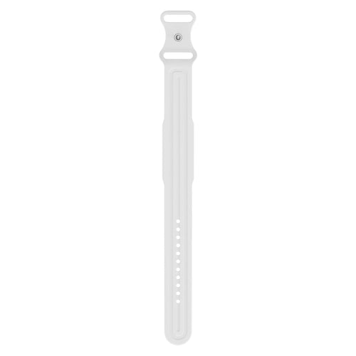 Silicone Strap 'Classic', white, laid flat, joined, direct top view