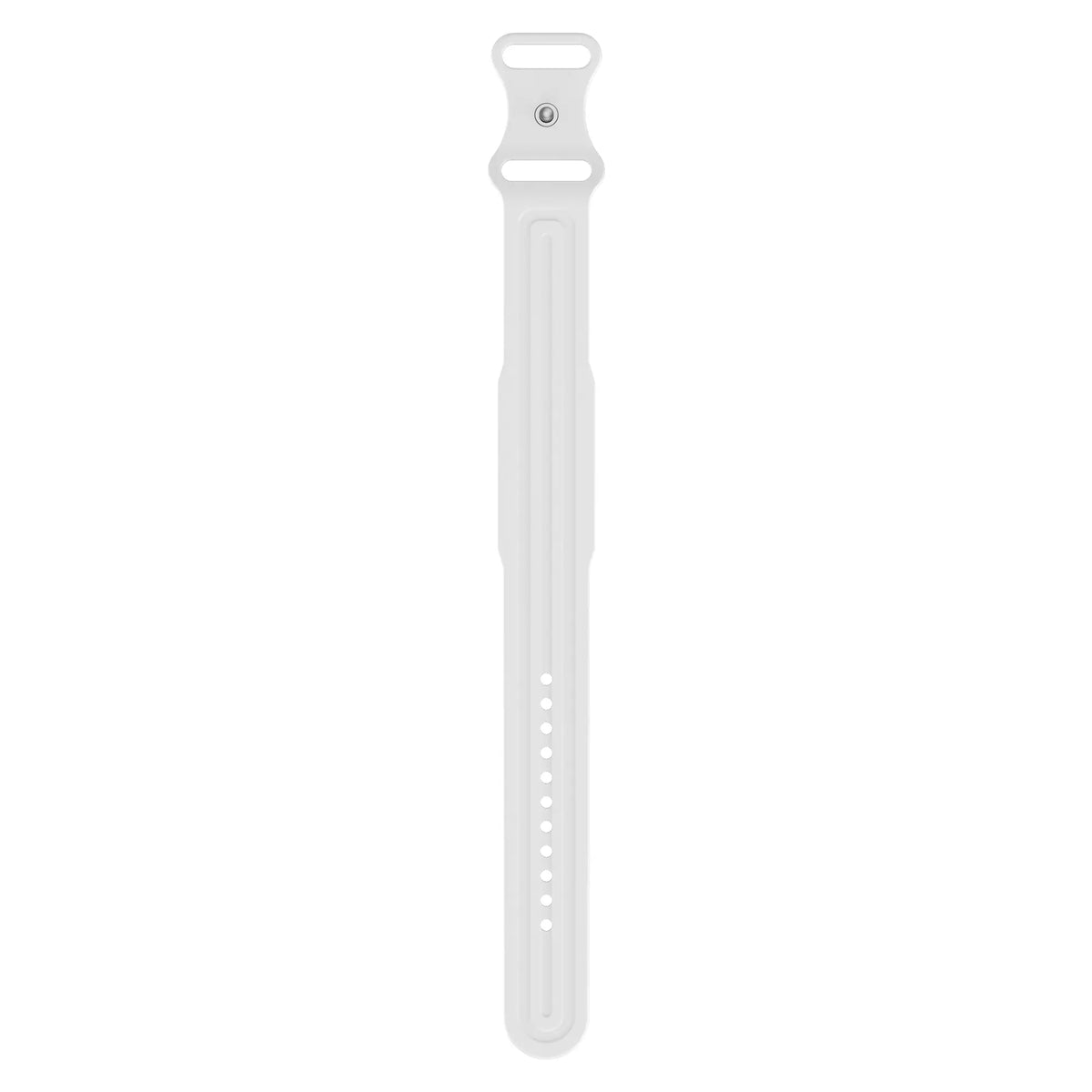 Silicone Strap 'Classic', white, laid flat, joined, direct top view