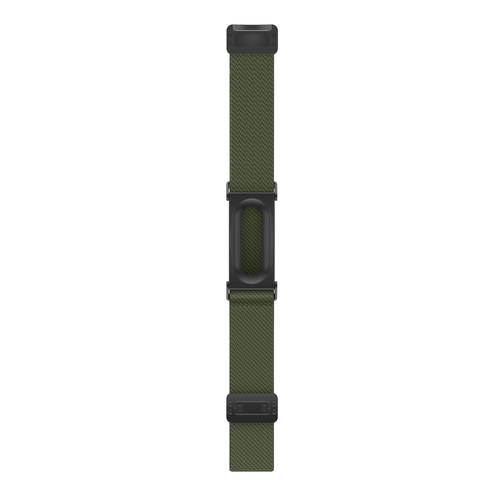 Biceps Nylon Bracelet with D-buckle, army green, laid flat, joined, direct top view