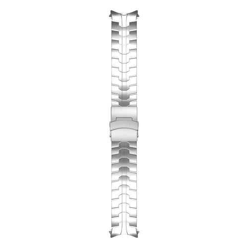 Steel Iron Strap, silver, laid flat, joined, direct top view