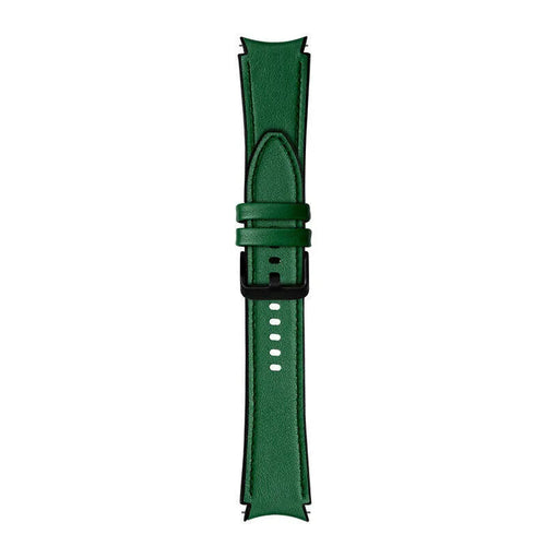 Leather Hybrid Strap, green, laid flat, joined, direct top view