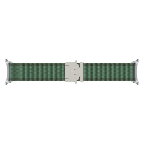 Samsung Galaxy Watch 8 - 40mm Outdoor Nylonarmband mit P-Schnalle (Grün mit Silber)