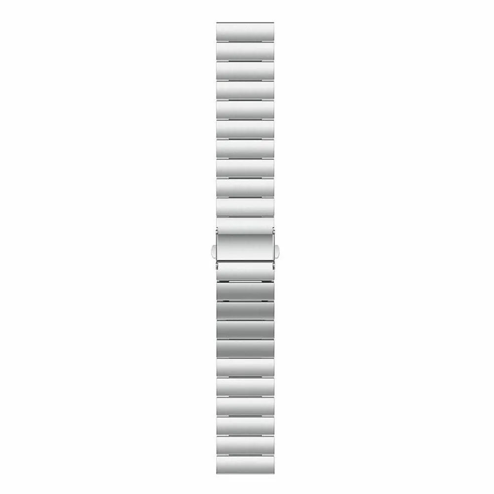 Premium Metal Strap, silver, laid flat, joined, direct top view