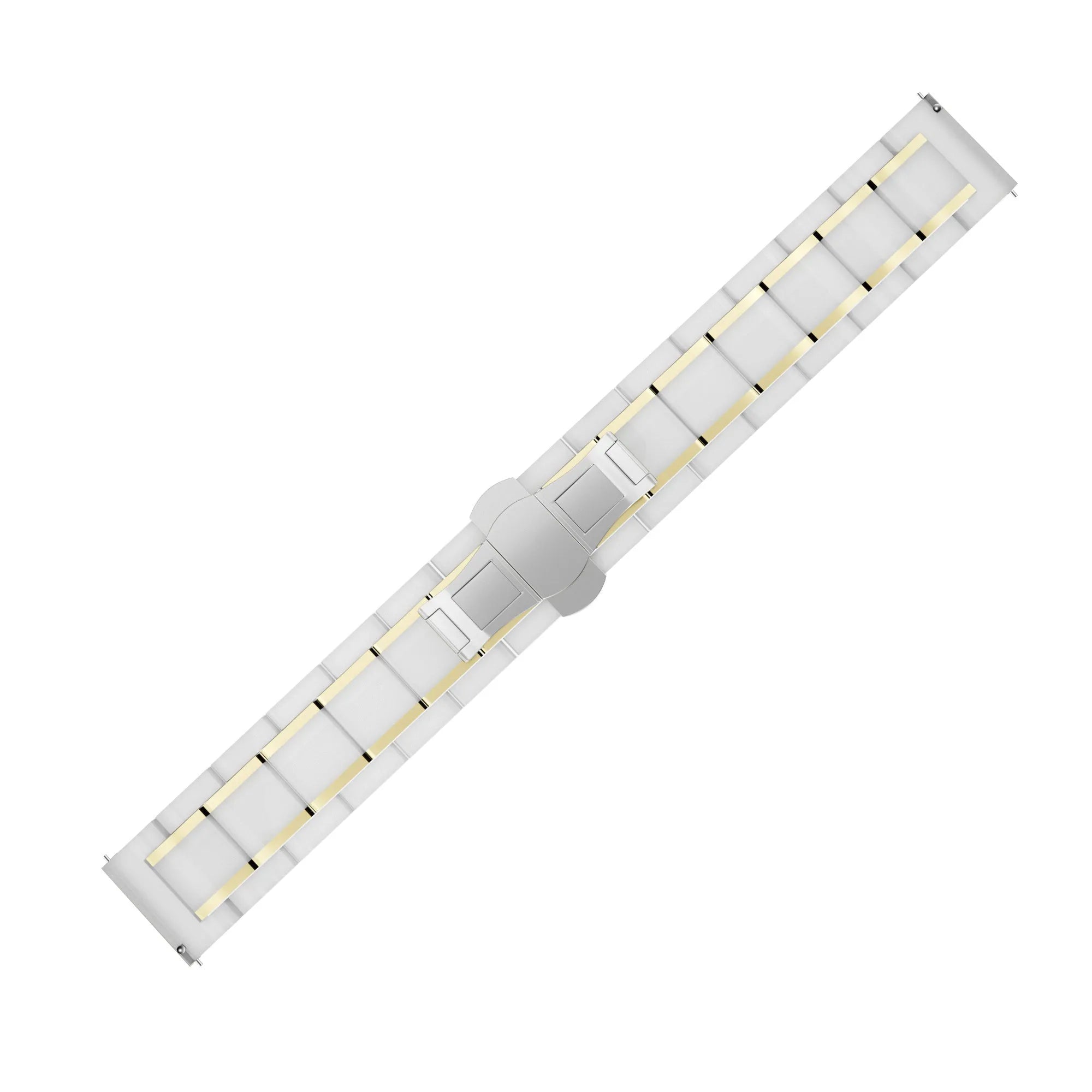 Amazfit Active Ceramic Steel Strap (White/Gold)
